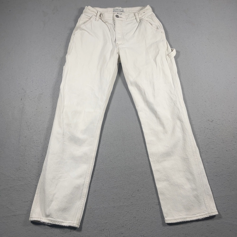 Abercrombie & Fitch Carpenter Jeans Women 27 4R‎ High Rise Button Fly Straight